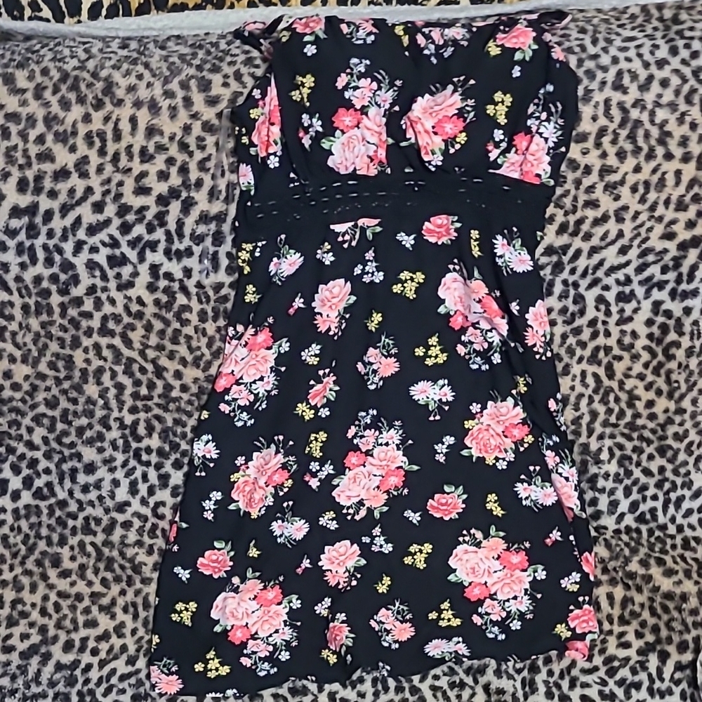 Floral Black Dress